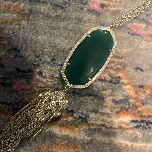 Kendra Scott Green and gold tassel necklace - Picture 2 of 2